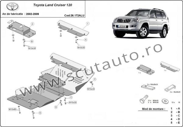 Scut auto din aluminiu Toyota Land Cruiser J120
